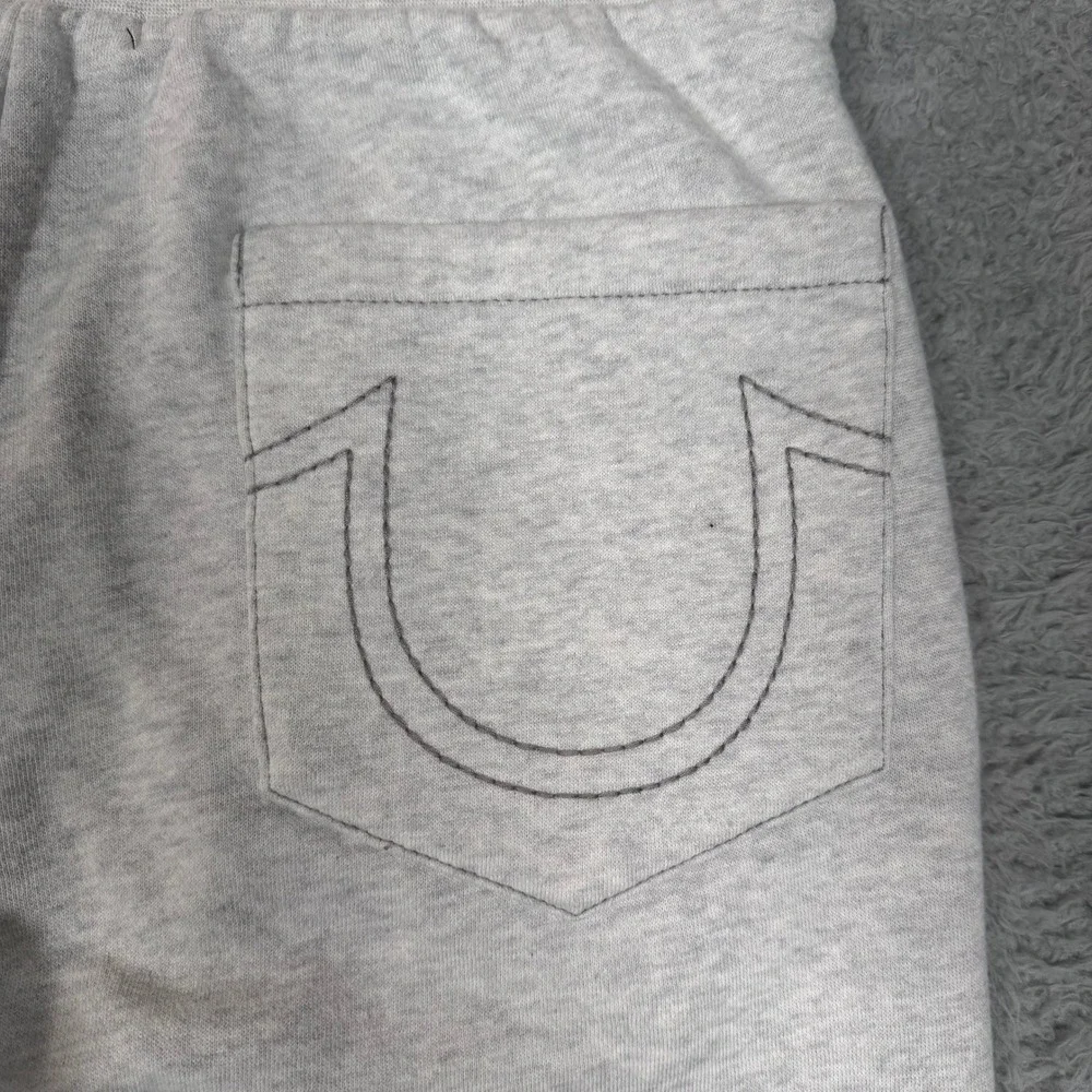 True Religion Mens‎ Heather Gray Horseshoe Logo Jogger Sweatpants Small S Gray